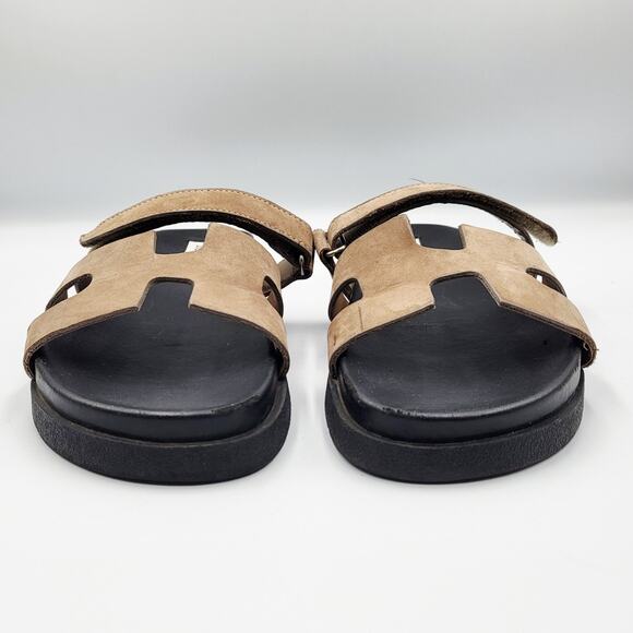 Steve Madden Mayven Tan Nubuck Leather Adjustable Strap Slide Sandals Size 9.5 - Picture 6 of 10